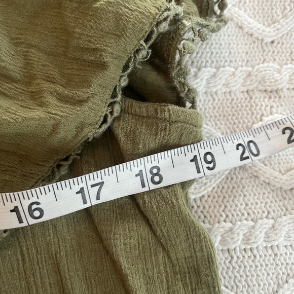 LOFT Olive Ruffle Blouse Cotton Womens Size XS - Picture 11 of 11